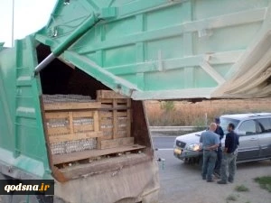 یهودی یهرب بیض فی شاحنة نفایات