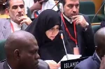 عقیلة  الرئیس الایرانی : یجب ان یصغی العالم الی أنین النساء و الاطفال فی فلسطین
