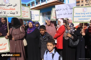 اعتراض زنان فلسطینی نسبت به تاخیر در بازسازی غزه
