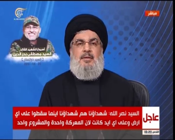 السید "نصرالله" یهدد اسرائیل برد قاس اذا امتدت یدها على أی من مجاهدی حزب الله