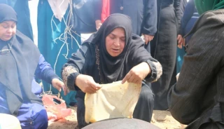 الگوگیری فلسطینی ها از مراسم اربعین حسینی در راهپیمایی بازگشت + تصاویر