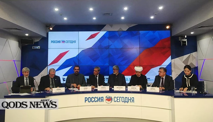 خلال حضوره في طاولة مستديرة اقامتها وكالة 'ريا نوفوستي' بعنوان يوم القدس 

نائب رئيس البرلمان الإيراني: وحدة الدول الاسلامية تسرّع تحرير فلسطين 2