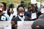A gathering of people and academics to protest the killing of Muslims in Nigeria 8