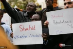 A gathering of people and academics to protest the killing of Muslims in Nigeria 18