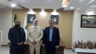 دیدار رضاداودی دبیرجمعیت دفاع ازملت فلسطین استان خوزستان با دکترتقی زاده مدیرکل اداره آموزش وپرورش استان خوزستان