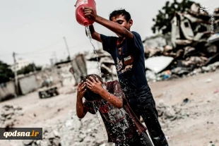 عکس/ آبتنی کودکان فلسطینی 2