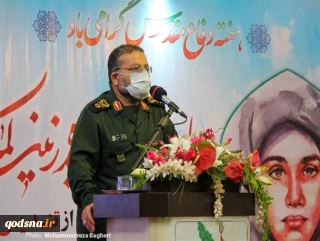 رئیس سازمان بسیج مستضعفین در یادواره «شهیده زینب کمایی»؛

سلیمانی: مقاومت مسلحانه تنها راه آزادی فلسطین است/ آمریکایی ها از الگوسازی ایرانی در منطقه می ترسند+تصاویر
