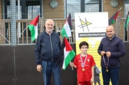 Eight sports teams took part in the contest in London and every team represented a Palestinian village or camp.  