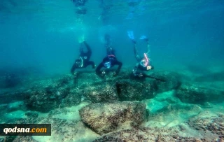 غواصی جوانان فلسطینی در سواحل شمال غزه + تصاویر