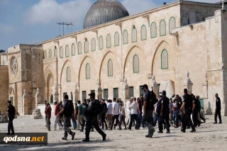 Scores of Zionist settlers defile Aqsa Mosque