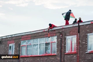 Six arrested after rooftop protest at Israeli-owned ‘drone parts’ factory in UK
