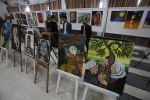 المعرض الدولي الأول للفن التشكيلي في فلسطين داخل جمعية الشبان المسيحية في مدينة غزة 7