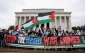Pro-Palestinians protest in Washington, DC urge an end to US aid to Israel
