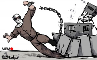 Palestinian captives escape from high-security Israel’s prison-cartoon