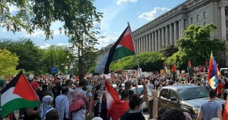 با تاکید آزادی اسرا؛ تجمع همبستگی با اسرای فلسطینی در شهر بوستون آمریکا برگزار شد