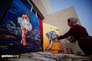 Gaza artist mixes beauty with pain in her ballet paintings
 2