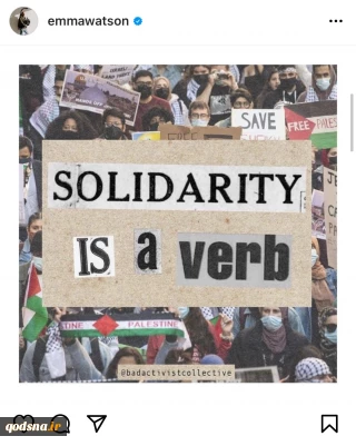 UK actress Emma Watson expresses solidarity with the Palestinians