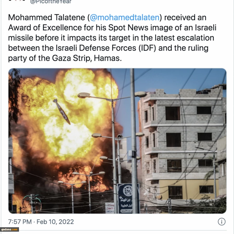 Gazan photographer wins Pictures of the Year award
 2