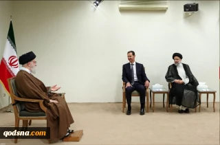 قائد الثورة الإسلامية خلال استقباله الرئيس السوري

قادة بعض الدول يتزاورون مع القادة الصهاينة لكن شعوبهم نزلت إلى الشوارع في يوم القدس وملأت الشوارع بالشعارات المعادية للصهيونية