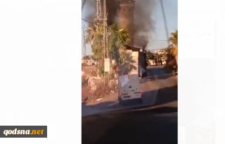 عملية فدائية في وضع النهار...إحراق برج عسكري "إسرائيلي" عند مدخل بيت أمر في الخليل يوقع 7 إصابات