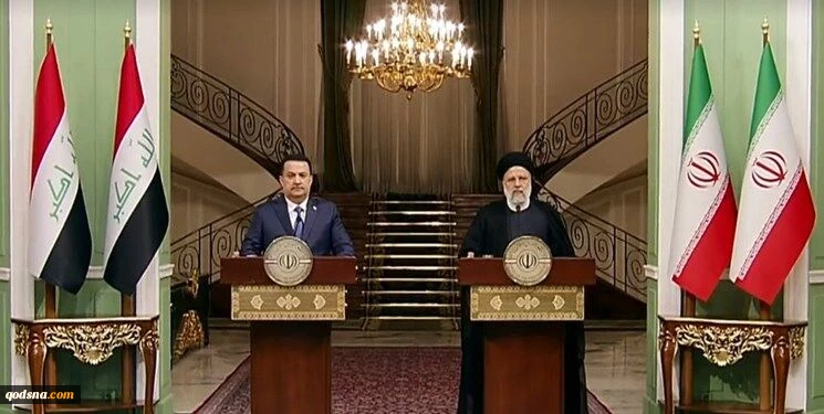 رئيسي خلال مؤتمر صحفي مشترك مع رئيس الوزراء العراقي :  ندعم اي اجراء لردع الكيان الصهيوني وامريكا في ارتكاب الجرائم في غزة 2