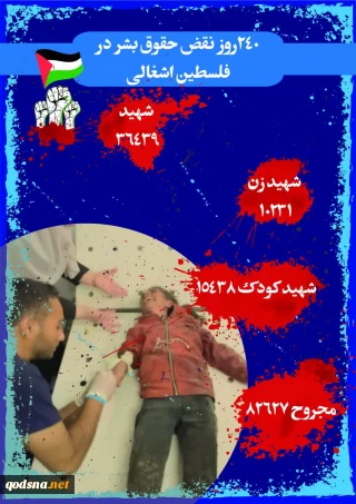 ???? اینفوگرافی ۲۴۰ روز نقض حقوق بشر در غزه