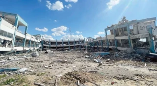 Zionist regime bombs another school housing displaced Palestinians