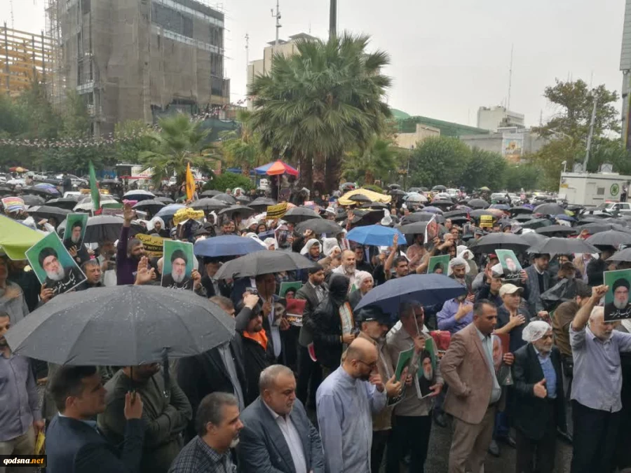 وقفة احتجاجية في طهران تنديدا باغتيال السيد حسن نصرالله 2