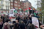 Thousands rally outside Israeli embassy in London to condemn Gaza assault