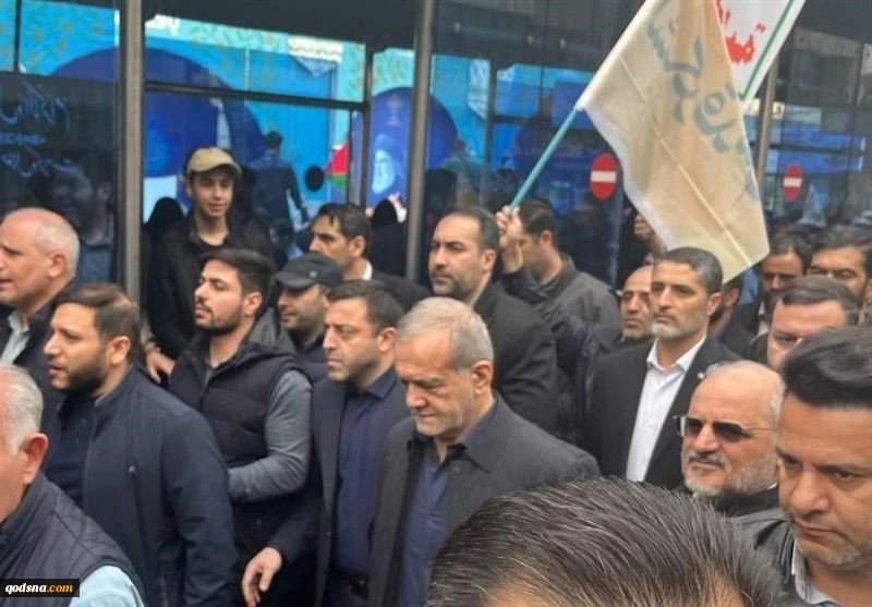 حضور رئیس جمهور در راهپیمایی روز قدس 2