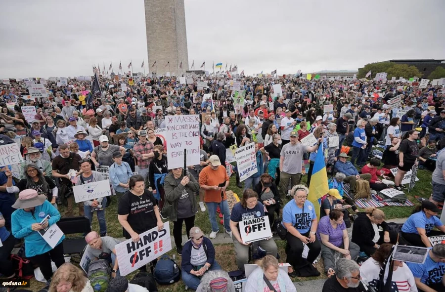 Pro-Palestinian protesters were among the groups demonstrating on Saturday, including in Washington. They expressed anger at the Trump administration’s support for Israel’s renewed military offensive in Gaza and the ongoing crackdown against protests that