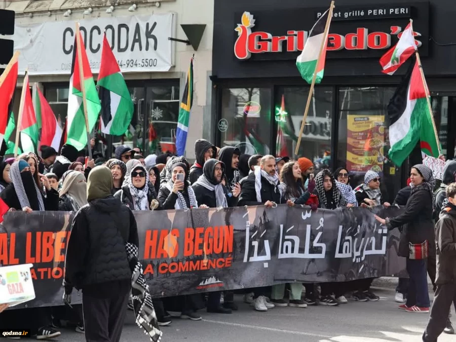 تظاهرات همبستگی با غزه در مونترال کانادا 4