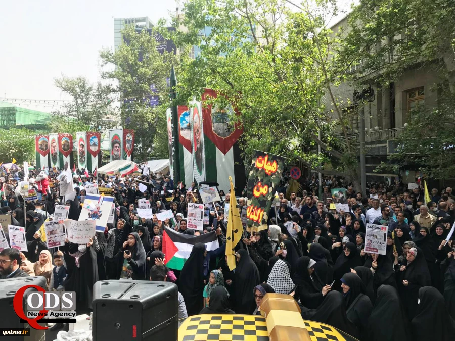تجمع مردم تهران در میدان فلسطین در اعتراض به جنایات رژیم صهیونیستی (بخش دوم) 2