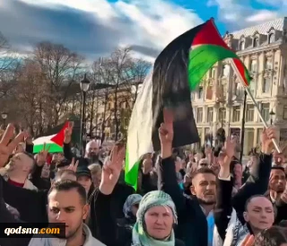 تظاهرات گسترده در پایتخت نروژ در حمایت از غزه با شعار «فلسطین از نهر تا بحر»
