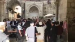Fanatic settlers dancing in the al-Aqsa compound