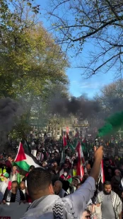 Protest held in front of Zionist regime’s consulate in Istanbul in solidarity with Palestine