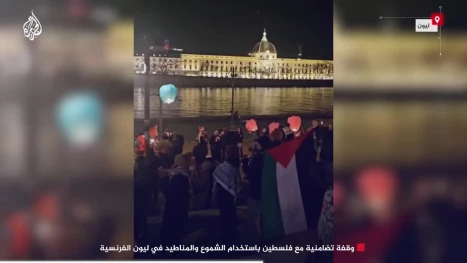 Demonstration of solidarity with Palestine in Lyon, France