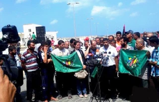 تظاهرات ماهیگیران فلسطینی دراعتراض بمحاصره غزه