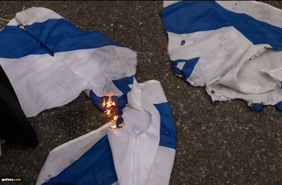 Pro-Palestinian protesters burn Israeli flag in New York 4