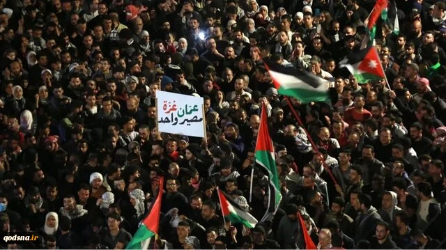 اردنی ها در حمایت از غزه و فلسطین تظاهرات کردند+فیلم 2