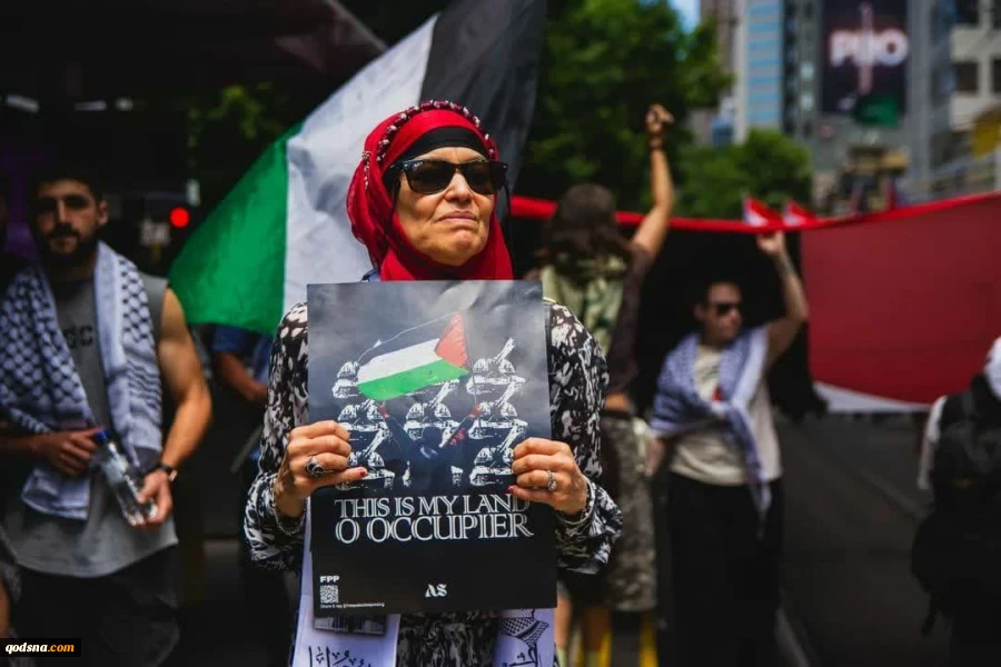 تظاهرات گسترده در ملبورن استرالیا در حمایت از غزه و محکومیت ادامه جنگ و جنایات علیه ملت فلسطین  6