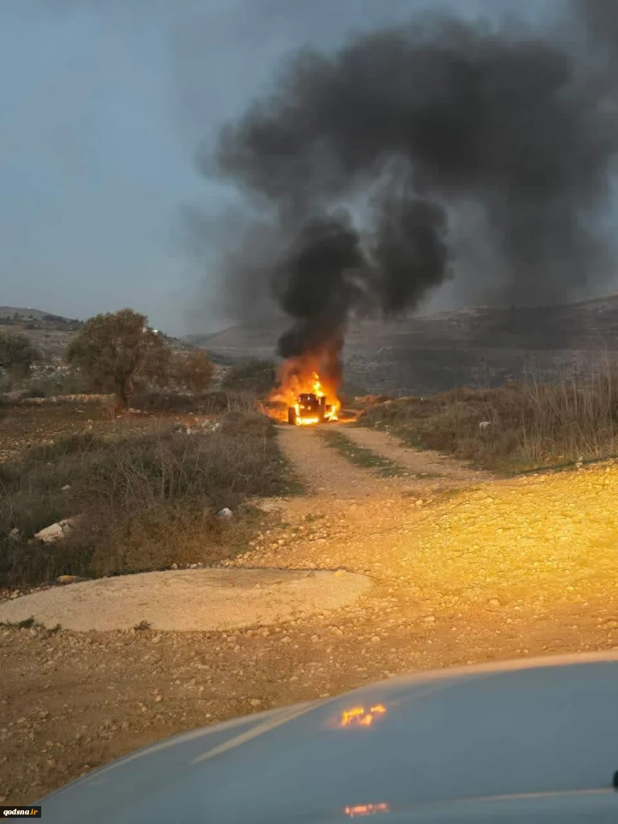 شهرک‌نشینان خودروهای فلسطینیان را در مجاورت رام الله به آتش کشیدند  2