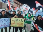 تظاهرات مردم مصر در گذرگاه رفح در مخالفت با توطئه ترامپ علیه مردم فلسطین 2