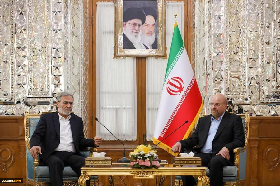 Iranian Parliament Speaker Mohammad Bagher Ghalibaf received the secretary general of the Islamic Jihad Movement for a meeting on Saturday.