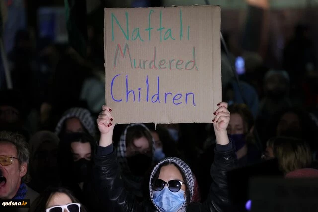 تجمع اعتراضی دانشجویان آمریکایی حامی فلسطین علیه حضور نفتالی بنت 3