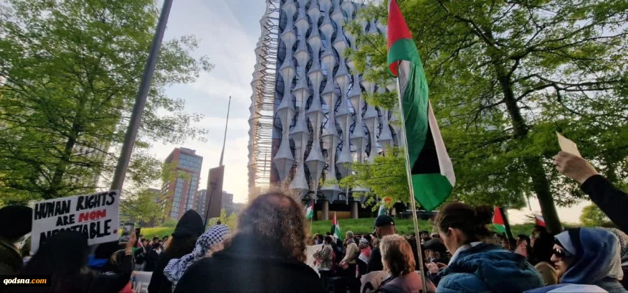 تظاهرات انگلیسی ها حامی فلسطین در مقابل سفارت آمریکا در لندن 2
