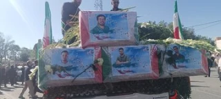 تشیع پیکر هشت شهید در خمین