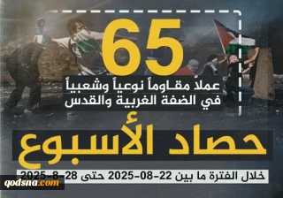 مرکز پژوهشی آماری معطی گزارش داد؛ 

65 عملیات مقاومتی در یک هفته اخیر/ ثبت میانگین بیش از 9 عملیات در هر روز+ نمودار