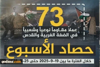مرکز پژوهشی آماری معطی گزارش داد؛

73 عملیات مقاومتی در یک هفته اخیر/ ثبت میانگین 10 عملیات در هر روز+ نمودار
