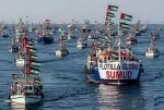 ناوگان جهانی صمود وارد منطقه پرخطر شد / پرواز حدود ۲۰ پهپاد بر فراز آن 2